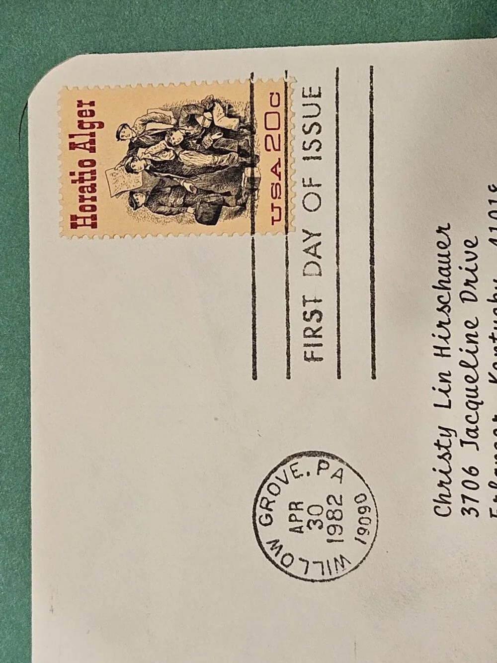 RARE COLLECTIBLE USPS 1ST DAY ISSUE COVER HORATIO ALGER STORIES FOR BOYS STAMP
